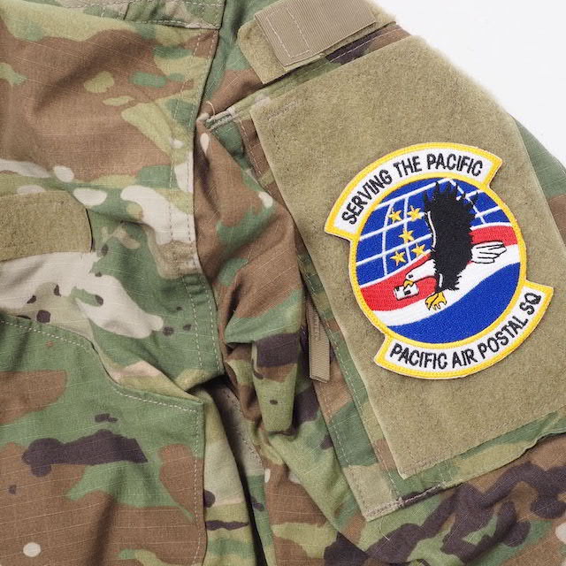 Military Patch（ミリタリーパッチ）PACIFIC AIR POSTAL SQ [2種][フルカラー][スパイスブラウン]【レターパックプラス対応】【レターパックライト対応】