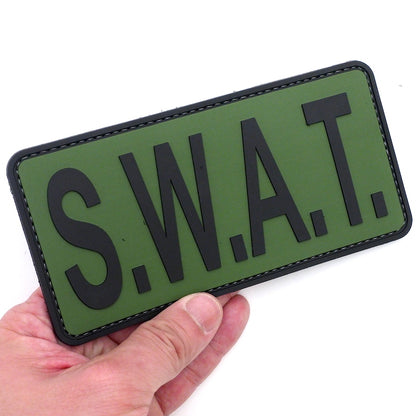 5ive Star Gear Military Rubber Patch SWAT 6 inches x 3 inches MORALE PATCH [2 colors] [With hook] [Letter Pack Plus compatible] [Letter Pack Light compatible]