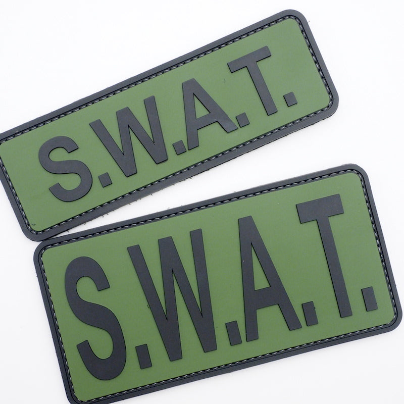 5ive Star Gear Military Rubber Patch SWAT 6 inches x 3 inches MORALE PATCH [2 colors] [With hook] [Letter Pack Plus compatible] [Letter Pack Light compatible]