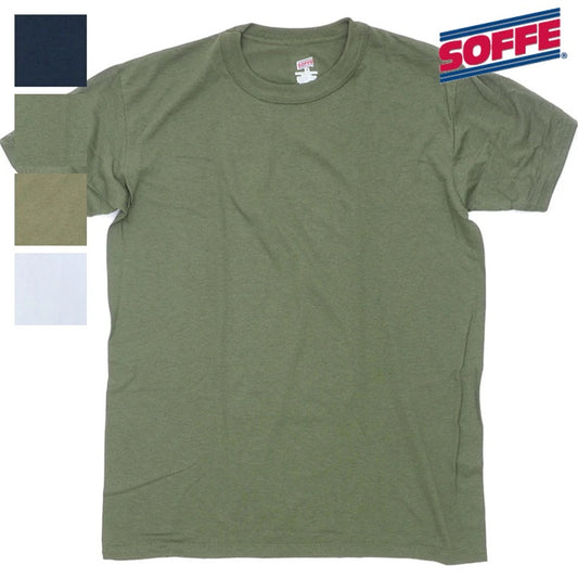 SOFFE BASE LAYER Crew Neck 3 Pack Tee [M280-3] [Made IN USA] [50% Cotton 50% Polyester jersey] [4 colors] [Letter Pack Plus compatible]