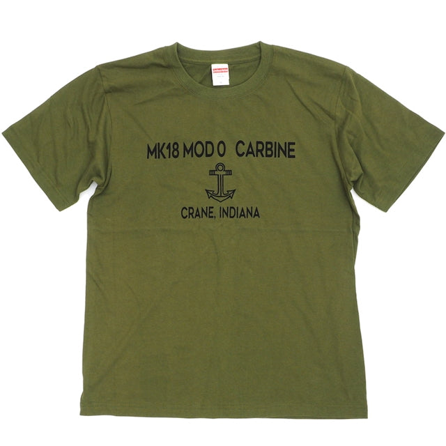 Military Style（ミリタリースタイル）Tシャツ MK18 MOD0 CARBINE  ショートスリーブ Tシャツ[4色][抜き染め][染み込み]【レターパックプラス対応】