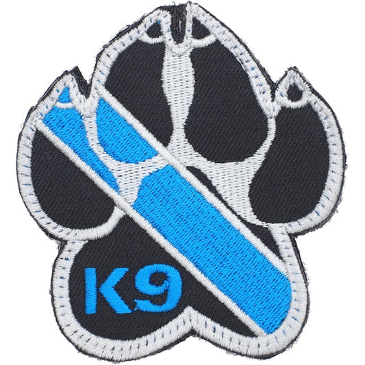 Military Patch USAF K-9 Footprint Blue Line Patch [with hook]