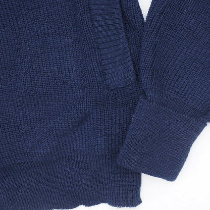 KEMPTON Woolly Pully front zip sweater [with German flag patch] [NAVY]