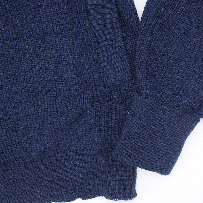 KEMPTON Woolly Pully フロントジップセーター [ドイツ国旗パッチ付] [NAVY]