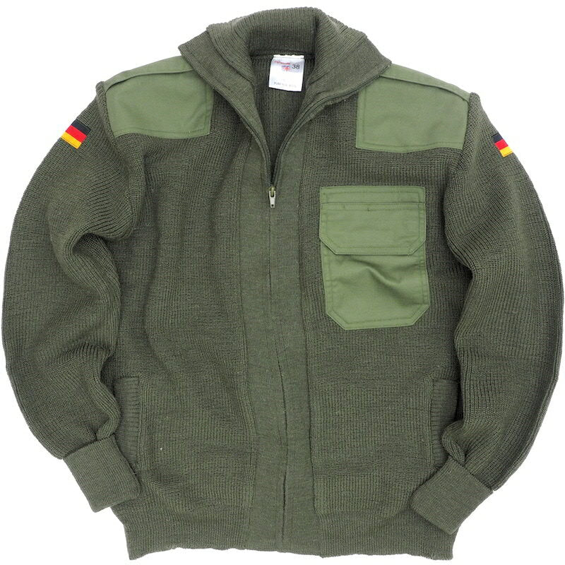 KEMPTON Woolly Pully Front Zip Sweater [German Flag Patch] [OD]