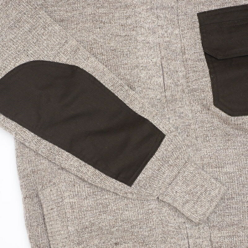 KEMPTON Woolly Pully フロントジップセーター [ブラウンミックス]
