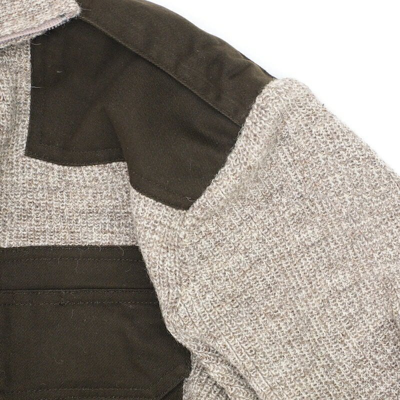 KEMPTON Woolly Pully フロントジップセーター [ブラウンミックス]