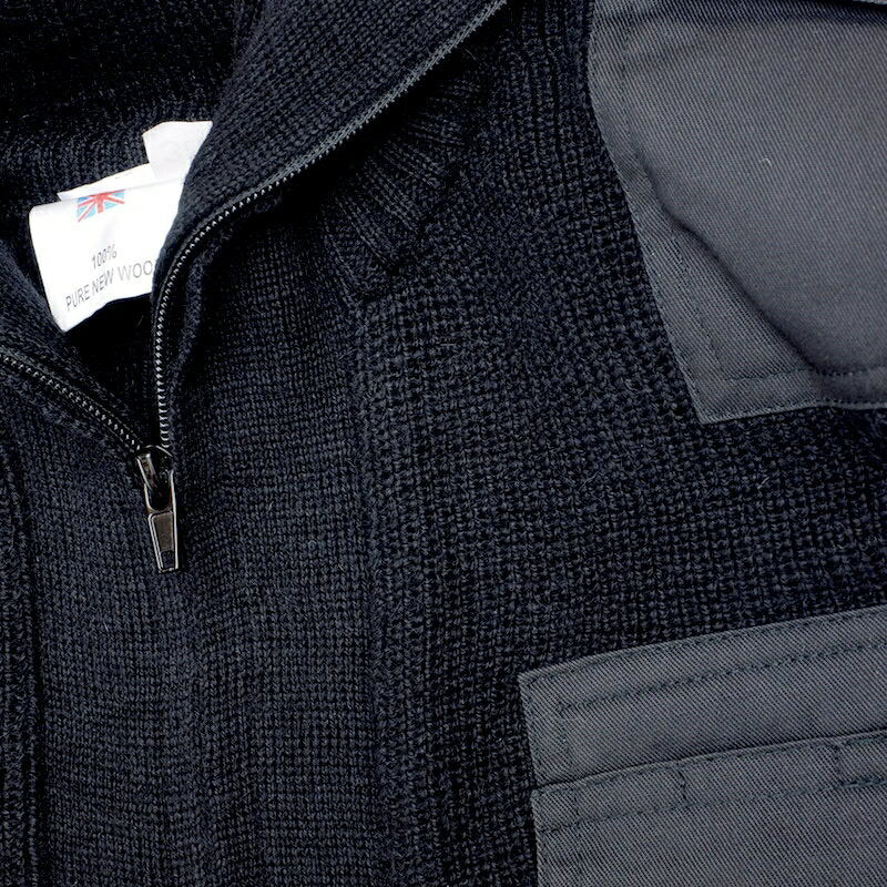 KEMPTON Woolly Pully フロントジップセーター [ブラック]