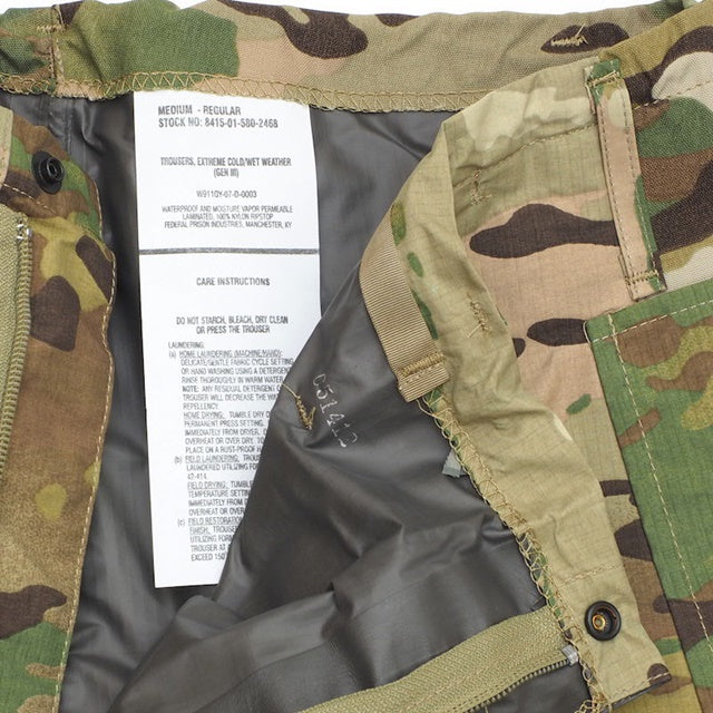 US (US military release product) ECWCS GEN3 Level 6 Gore-Tex Pants OCP MultiCam