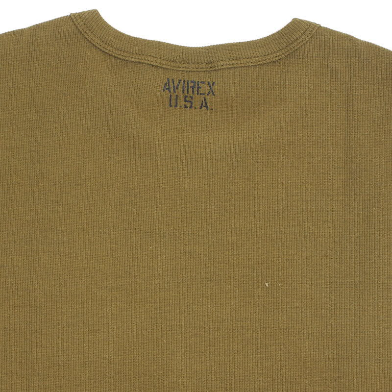 AVIREX（アヴィレックス）RIB S/S クルーネック Tシャツ [4色]【レターパックプラス対応】