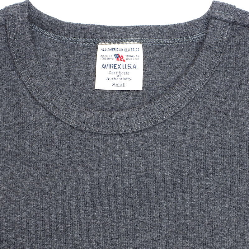 AVIREX（アヴィレックス）RIB S/S クルーネック Tシャツ [4色]【レターパックプラス対応】