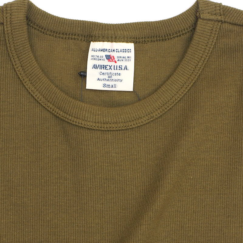 AVIREX（アヴィレックス）RIB S/S クルーネック Tシャツ [4色]【レターパックプラス対応】