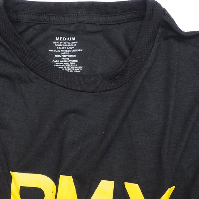 US（米軍放出品）U.S.ARMY ブラック トレーニングTシャツ 半袖【レターパックプラス対応】