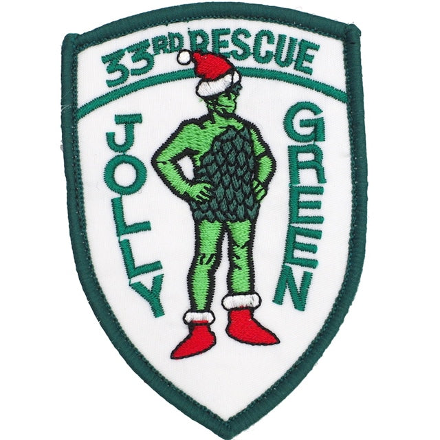 Military Patch（ミリタリーパッチ）33rd Jolly Green Shield [フック付き]［サンタクロース］【レターパックプラス対応】【レターパックライト対応】