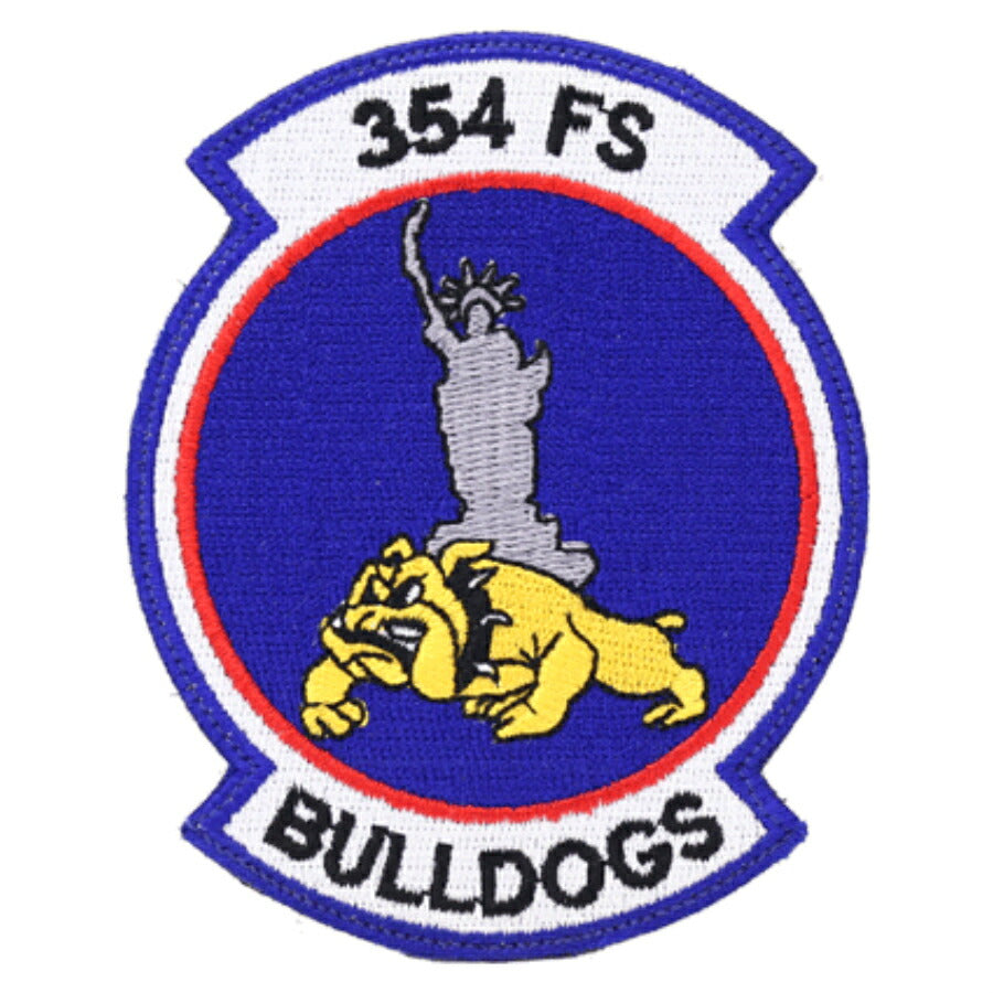 Military Patch（ミリタリーパッチ）354FS BULLDOGS [フック付き]【レターパックプラス対応】【レターパックライト対応】
