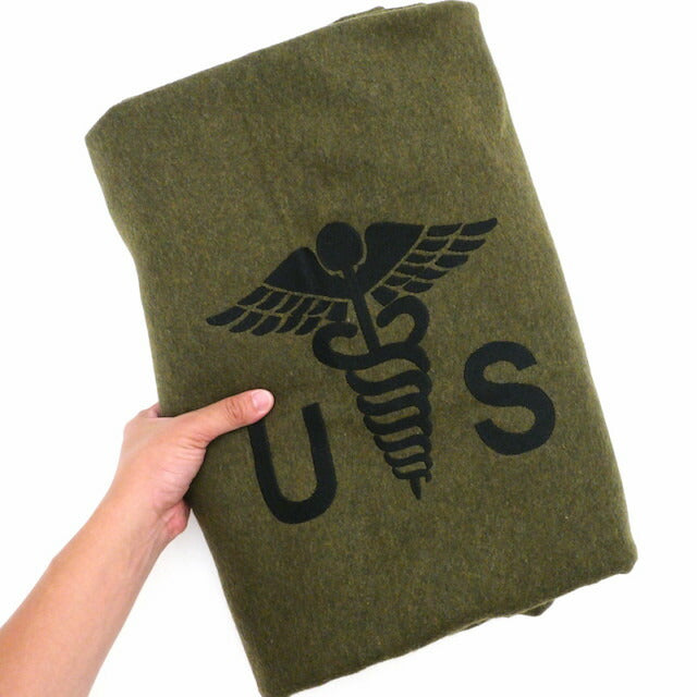 US（米軍放出品）メディカルマーク付きウールブランケット