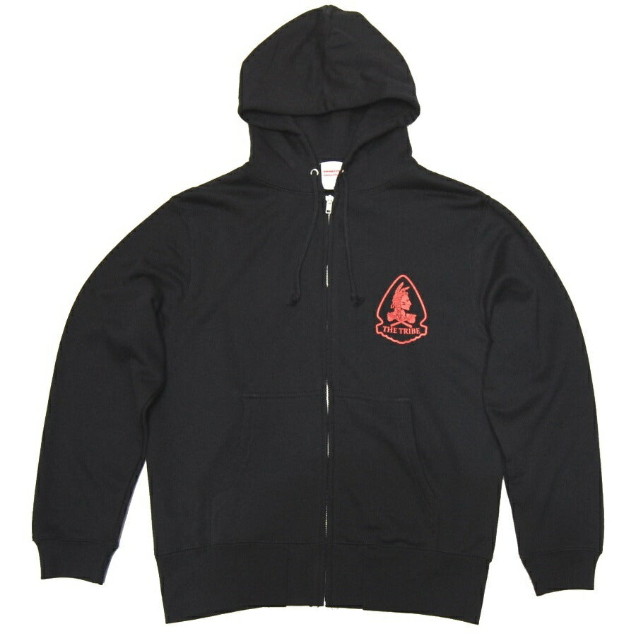 【クリアランスSALE】Military Style（ミリタリースタイル）フードジップパーカー THE TRIBE RED TEAM 10オンス