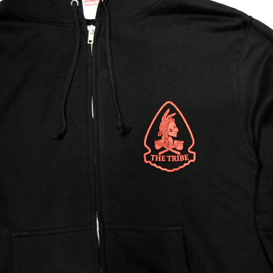 【クリアランスSALE】Military Style（ミリタリースタイル）フードジップパーカー THE TRIBE RED TEAM 10オンス