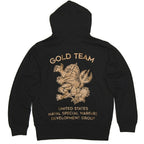 【クリアランスSALE】Military Style（ミリタリースタイル）フードジップパーカー GOLD TEAM 10オンス