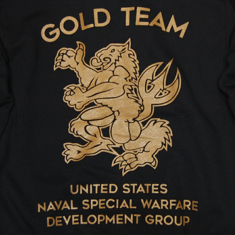 【クリアランスSALE】Military Style（ミリタリースタイル）フードジップパーカー GOLD TEAM 10オンス