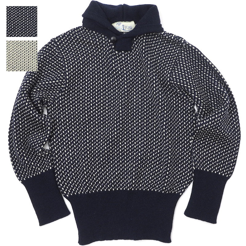 KEMPTON（ケンプトン）NIFFI SERIES ノルウェー海軍 ショールカラー デッキセーター [NAVY][BEIGE]