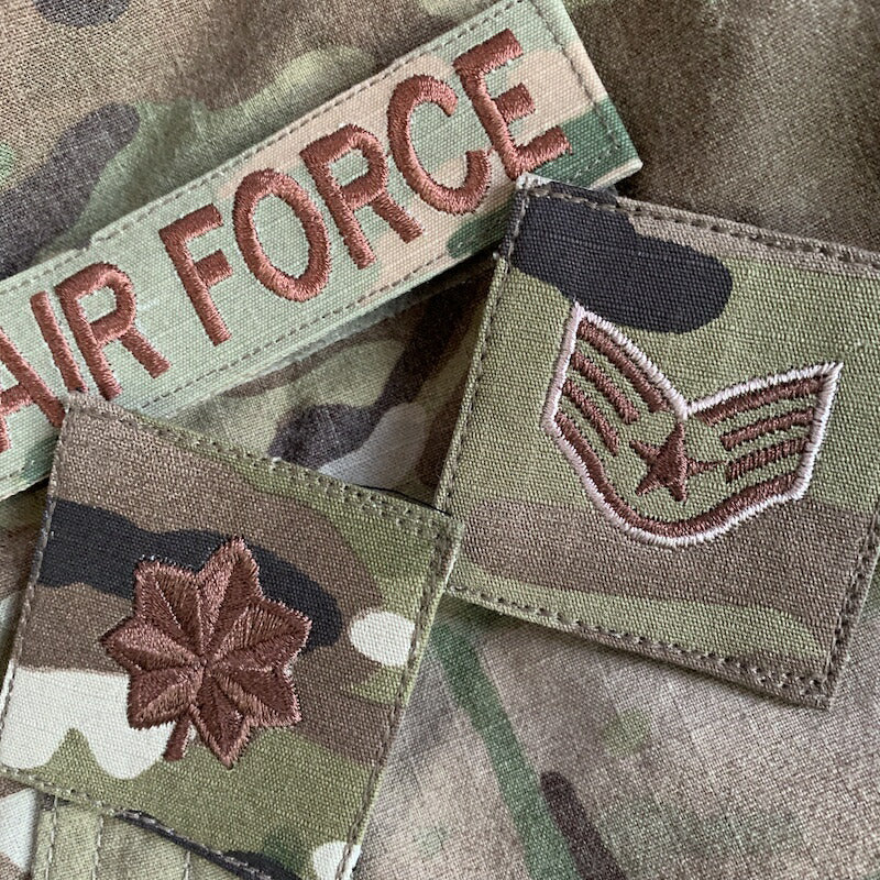Military Patch（ミリタリーパッチ）空軍 階級章 OCP スパイスブラウン [フック付き]【レターパックプラス対応】【レターパックライト対応】