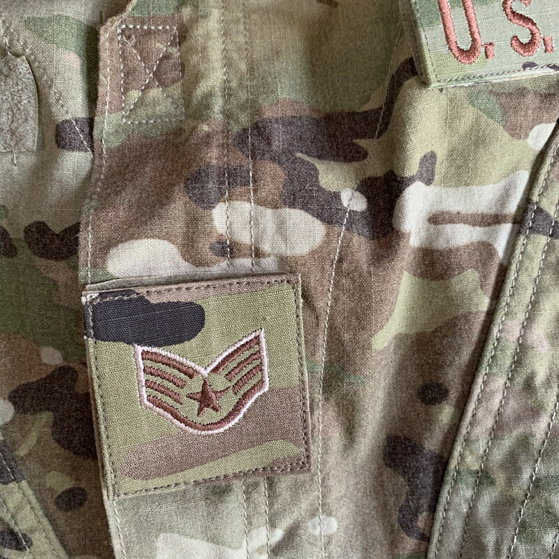 Military Patch（ミリタリーパッチ）空軍 階級章 OCP スパイスブラウン [フック付き]【レターパックプラス対応】【レターパックライト対応】