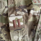 Military Patch（ミリタリーパッチ）空軍 階級章 OCP スパイスブラウン [フック付き]【レターパックプラス対応】【レターパックライト対応】