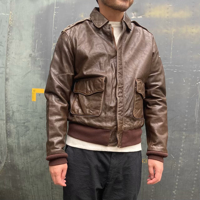 MORGAN MEMPHIS BELLE（モーガン メンフィスベル）Type A-2 Classic クラシック フライトジャケット [ANTIQUE BROWN][GOAT SKIN/山羊(ヤギ)皮革] AFマーク付 WW2 仕様