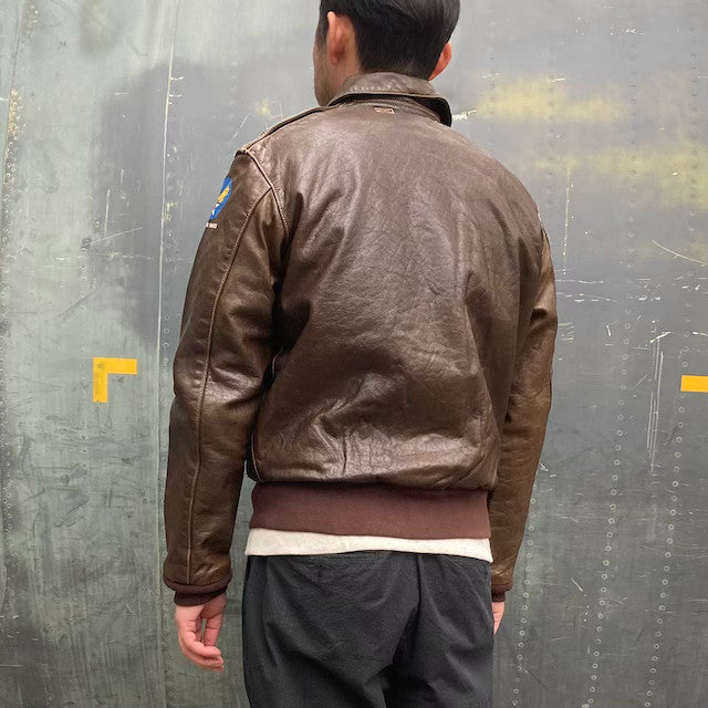 MORGAN MEMPHIS BELLE（モーガン メンフィスベル）Type A-2 Classic クラシック フライトジャケット [ANTIQUE BROWN][GOAT SKIN/山羊(ヤギ)皮革] AFマーク付 WW2 仕様