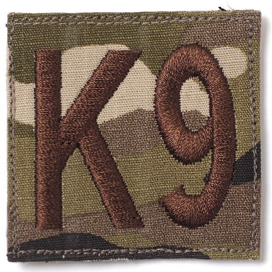 Military Patch USAF K-9 Square Patch Rectangle Spice Brown OCP [Hook Included] [Letter Pack Plus Compatible] [Letter Pack Light Compatible]