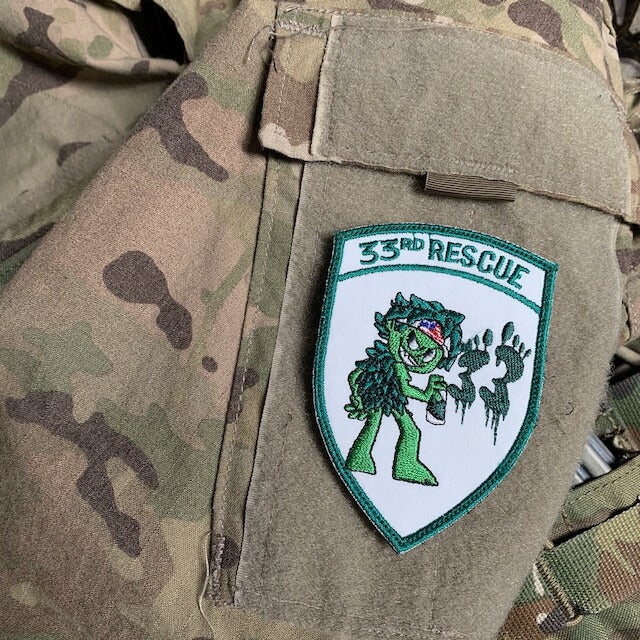 Military Patch（ミリタリーパッチ）33RD JOLLY GREEN キッズ シールド型 [3種] [フック付き]【レターパックプラス対応】【レターパックライト対応】