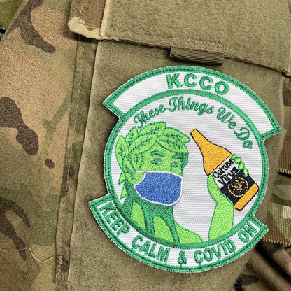 Military Patch KCCO Jolly Green Blue Mask Full Color [With Hook] [Compatible with Letter Pack Plus] [Compatible with Letter Pack Light]
