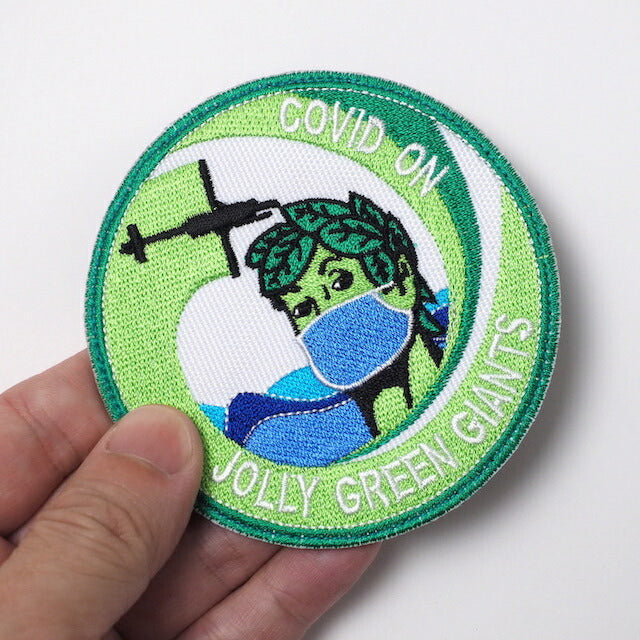 Military Patch（ミリタリーパッチ）COVID ON JOLLY GREEN GIANTS フルカラー [フック付き]【レターパックプラス対応】【レターパックライト対応】