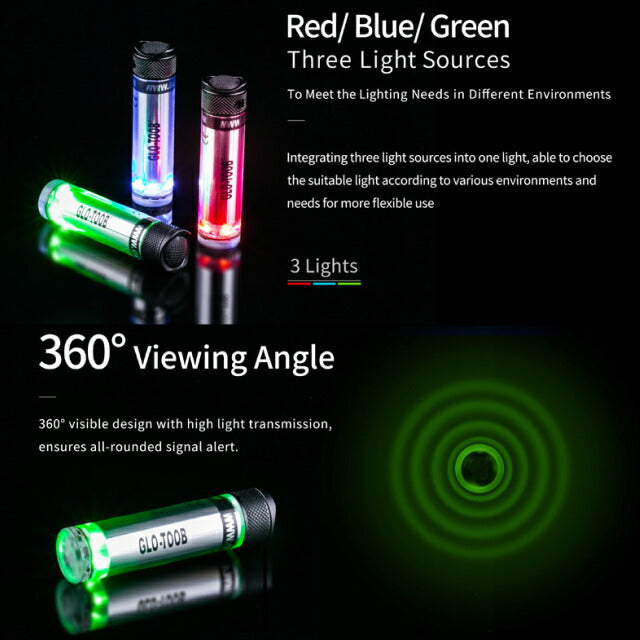 NEXTORCH GLO-TOOB GT-AAA Aurora Red/Green/Blue Multi-light Signal Light Waterproof Marker Light Uses 1 AAA battery [7 modes] [Letter Pack Plus compatible]