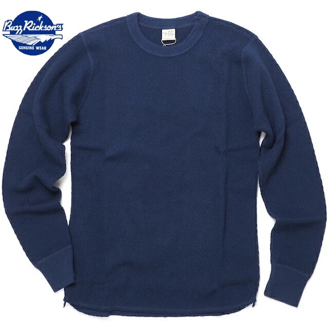 BUZZ RICKSON'S Thermal Shirt Long Sleeve Navy Thermal Long Sleeve Shirt Navy [BR63755]