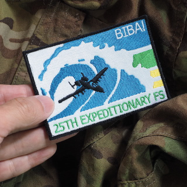 Military Patch（ミリタリーパッチ）25TH EXPEDITIONARY FS [BIBA!] [フック付き]【レターパックプラス対応】【レターパックライト対応】