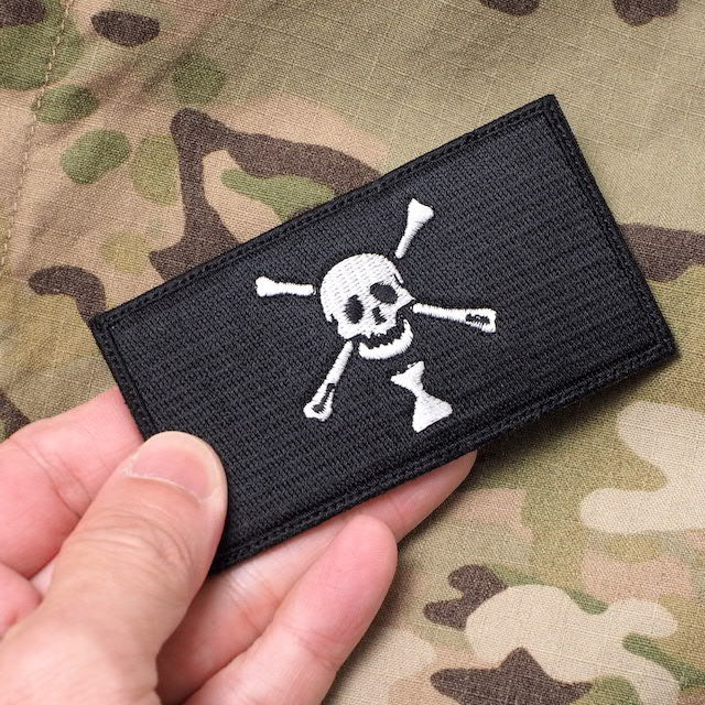 Military Patch（ミリタリーパッチ）Emanuel Wynn Jolly Roger FLAG PATCH エマニュエル ウィン ジョリーロジャー 海賊旗 パッチ [フック付き]【レターパックプラス対応】【レターパックライト対応】