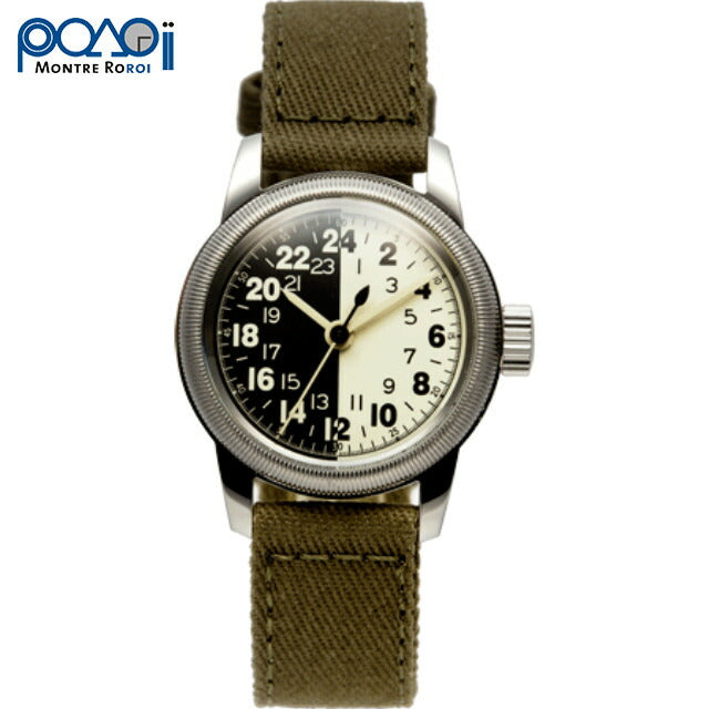MRC WATCH CO. (Montrerolloi) USARMY AIR FORCE TYPE A-17A 24H NIGHT AND DAY Pilot Watch 24 Hour Display [Quartz] [WW2 REPLICA] [Nakata Shoten]