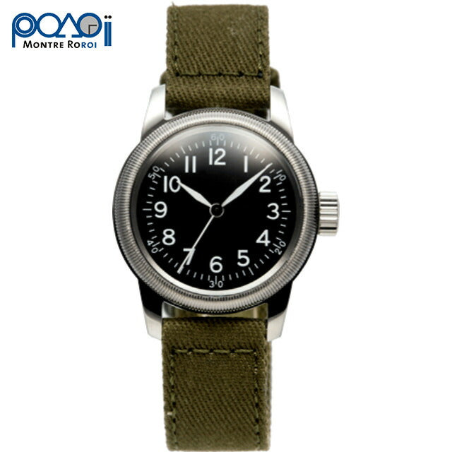M.R.C. WATCH CO.（モントルロロイ）U.S.ARMY AIR FORCE TYPE A-11 パイロットウオッチ 12時間 [黒文字盤][クォーツ][WW2 REPLICA][A-2200]【中田商店】