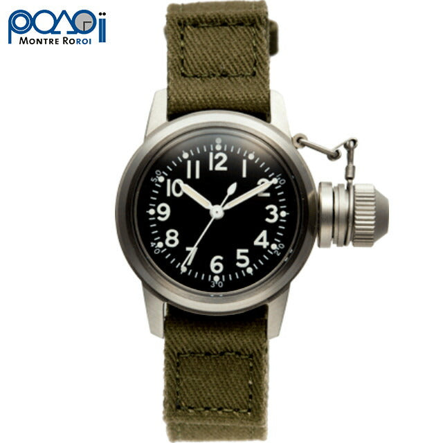 M.R.C. WATCH CO.（モントルロロイ）U.S.NAVY BUSHIPS アメリカ海軍 艦艇用腕時計 12時間ブラックダイアル [クォーツ][WW2 REPLICA][黒文字盤][A-2201]【中田商店】