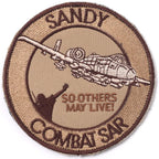 Military Patch（ミリタリーパッチ）SANDY COMBAT SAR デザート [フック付き]【レターパックプラス対応】【レターパックライト対応】