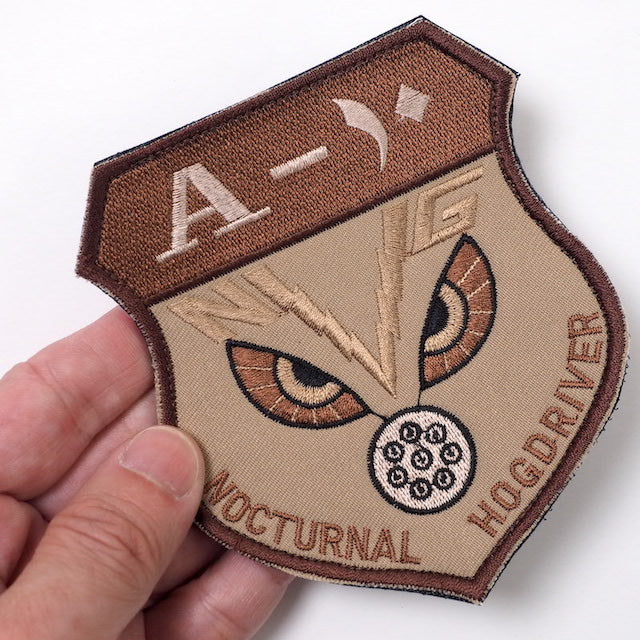 Military Patch（ミリタリーパッチ）NOCTURNAL HOGDRIVER A-10 デザート [アラビアバージョン] [フック付き]【レターパックプラス対応】【レターパックライト対応】