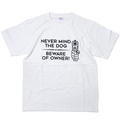 Military Style NEVER MIND THE DOG BEWARE OF OWNER! Short sleeve T-shirt [4 colors] [Letter Pack Plus compatible]