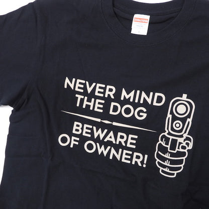 Military Style NEVER MIND THE DOG BEWARE OF OWNER! Short sleeve T-shirt [4 colors] [Letter Pack Plus compatible]