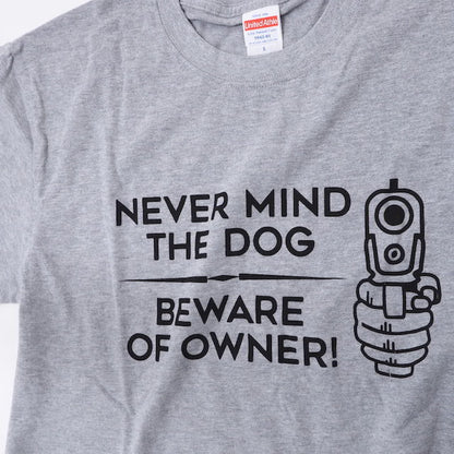 Military Style NEVER MIND THE DOG BEWARE OF OWNER! Short sleeve T-shirt [4 colors] [Letter Pack Plus compatible]