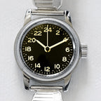 MRC WATCH CO. (Montrerolloi) TYPE A-11 24H PILOT WING [Black Dial] Pilot Wing Bracelet Watch 24 Hour Display [Quartz] [WW2 REPLICA] [Nakata Shoten]