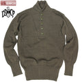 US (US military release product) 5 Button Sweater 5 Button Sweater Acrylic OD [Classic Style Military Sweater]