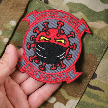 Military Patch AFMS COVID LAB TEAM BIG ROCKS [With hook] [Compatible with Letter Pack Plus] [Compatible with Letter Pack Light]