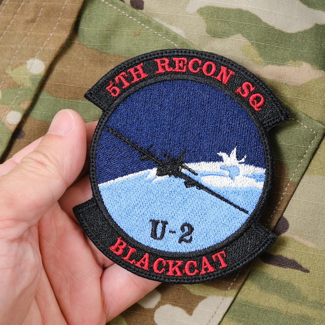 Military Patch（ミリタリーパッチ）5TH RECON SQ U-2 BLACKCAT [フック付き]【レターパックプラス対応】【レターパックライト対応】